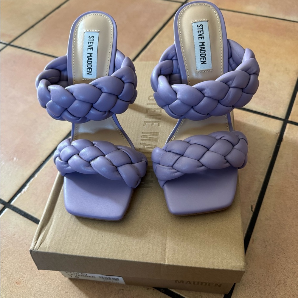 Steve Madden Lavender Kenley Braided Heels